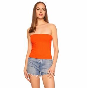 Susana Monaco Essential Strapless Tube Top Popsicle Orange XS NWT